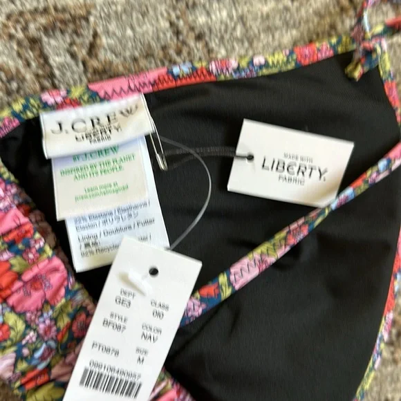 J Crew Tie Shoulder ruched bikini top Liberty Song meadow - Picture 5 of 5